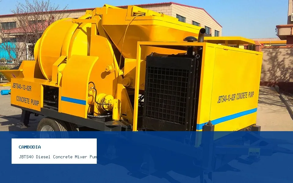 JBTS40 Diesel Concrete Mixer Pump Roadside Project in Cambodia