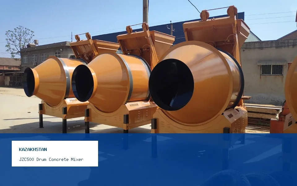 JZC500 Drum Concrete Mixer Small Building Project in Kazakhstan