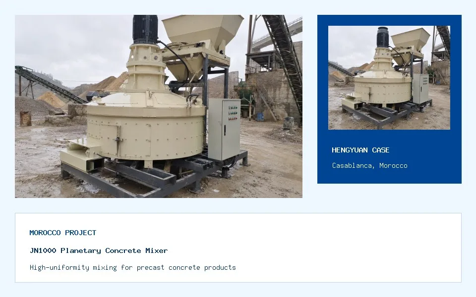 JN1000 Planetary Concrete Mixer Precast Project in Morocco