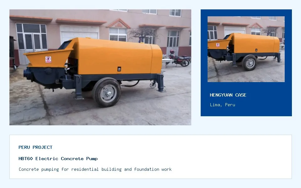 HBT60 Electric Concrete Pump Building Project in Peru