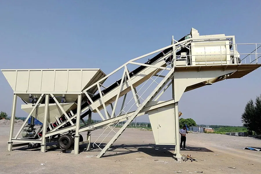 YHZS25 Belt Conveyor Mobile Concrete Batching Plant