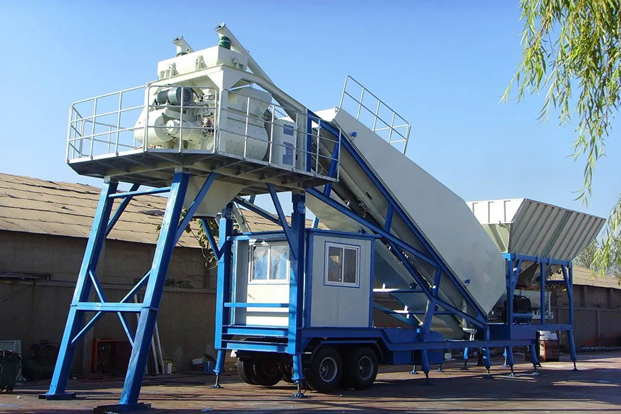 YHZS100 Belt Conveyor Mobile Concrete Batching Plant