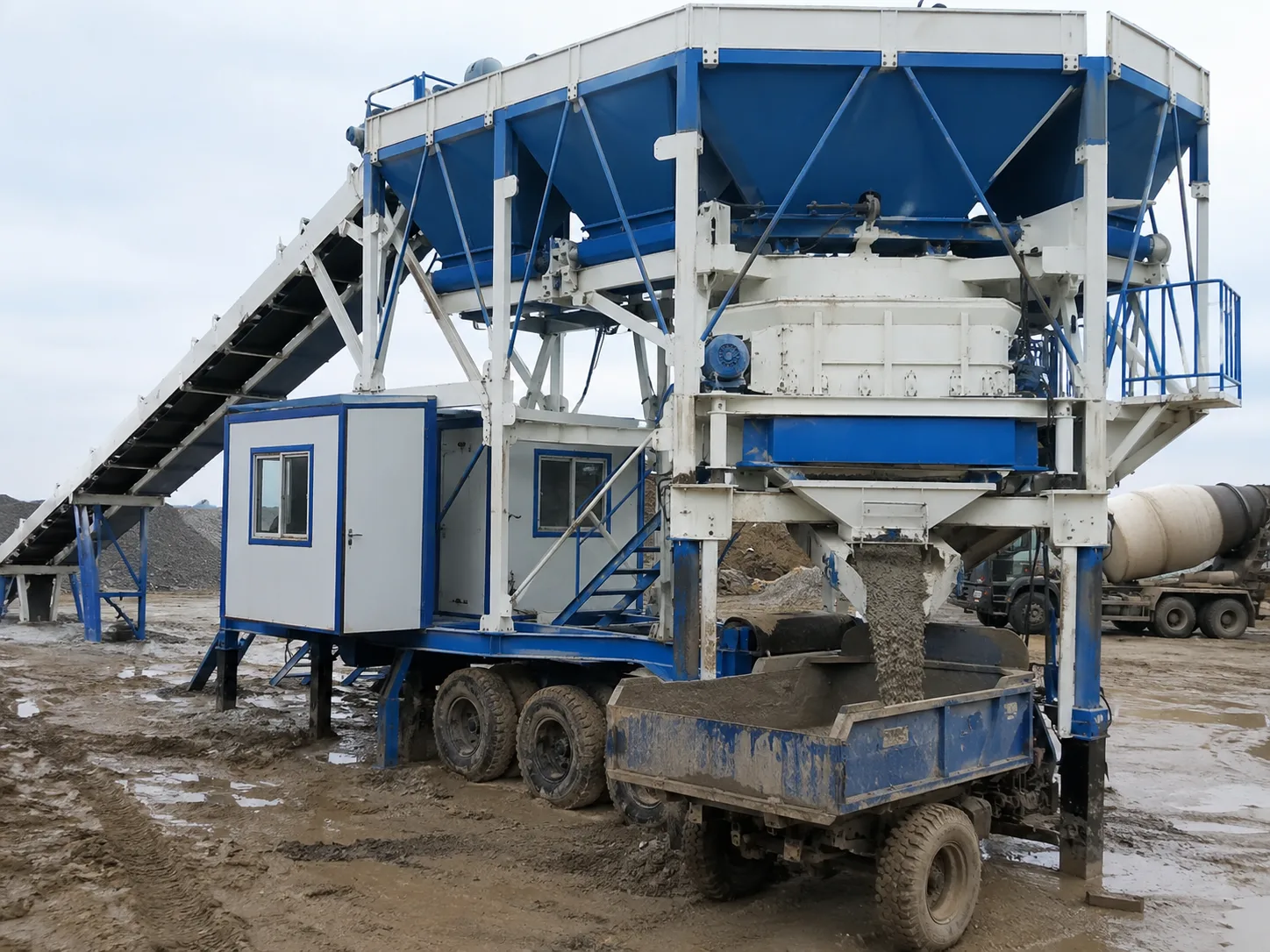 YHZS75-3 Mobile Concrete Batching Plant (YHZS1.5 Series)