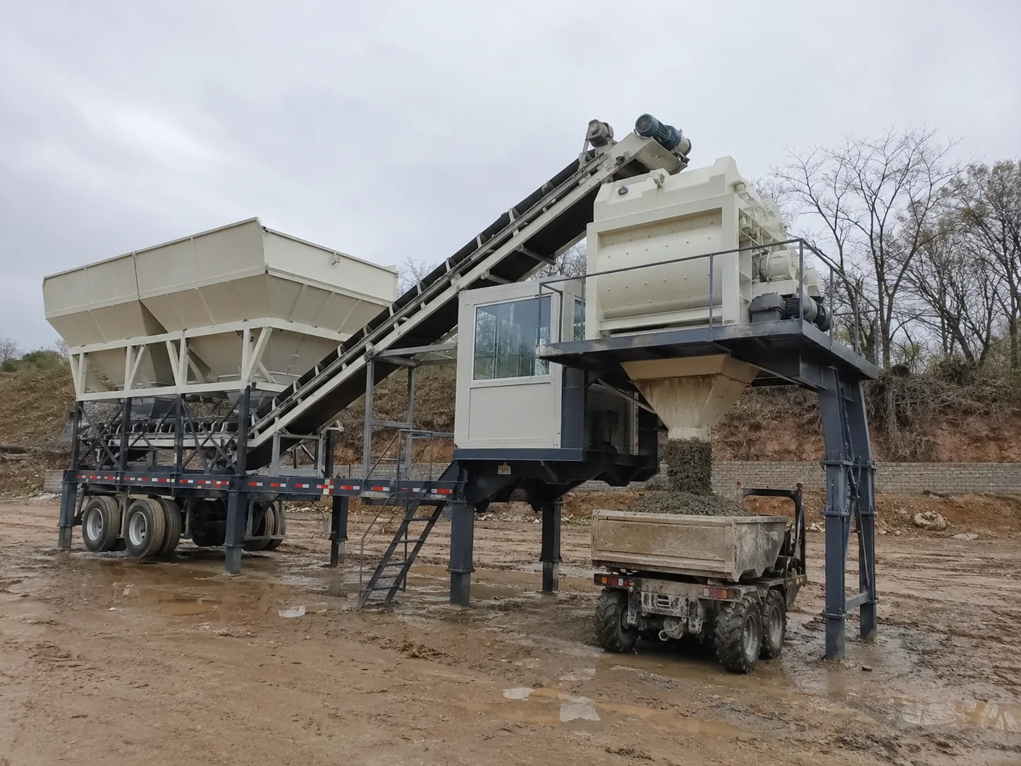 YHZS100-4 Mobile Concrete Batching Plant (YHZS1.5 Series)