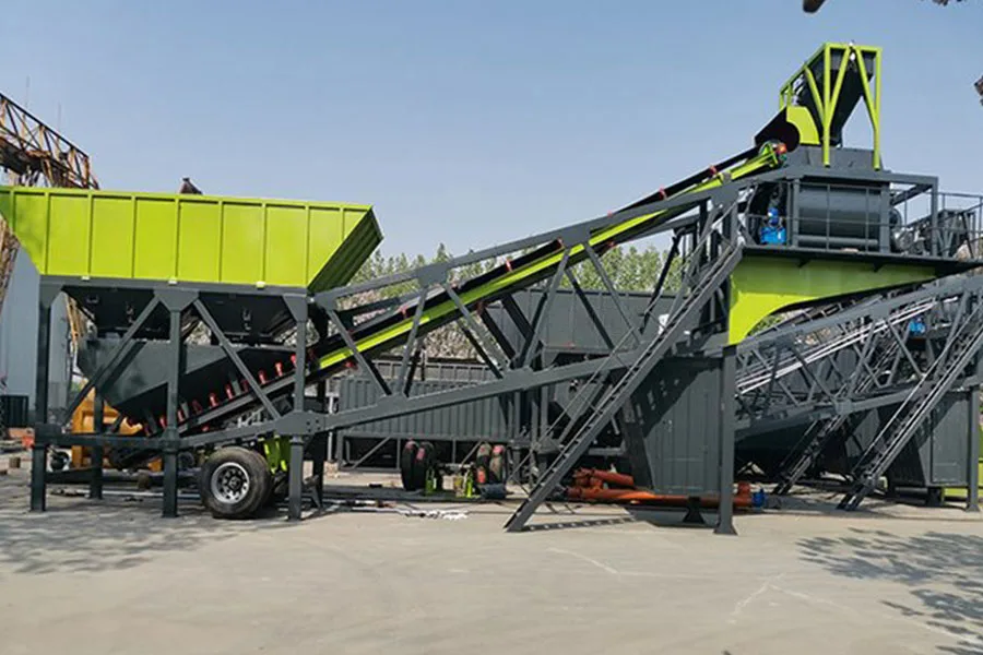 YHZS75 Belt Conveyor Mobile Concrete Batching Plant