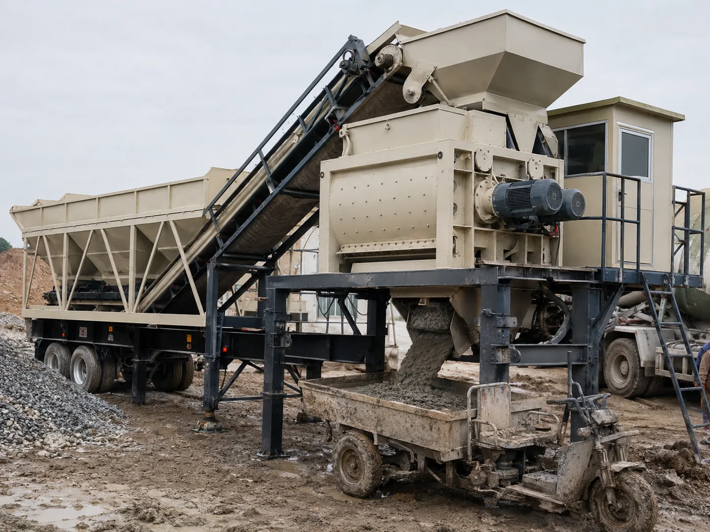 YHZS100-4 Mobile Concrete Batching Plant (YHZS1.5 Series)