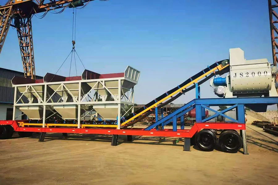 YHZS100 Centrale a Beton Mobile a Convoyeur a Bande