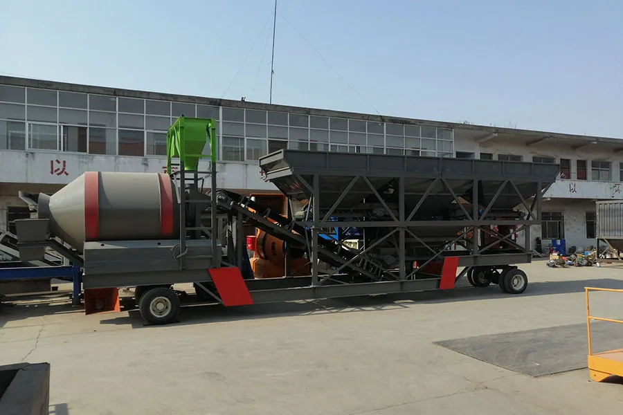 YHZM75-3 мобильный бетонный завод с барабанным смесителем