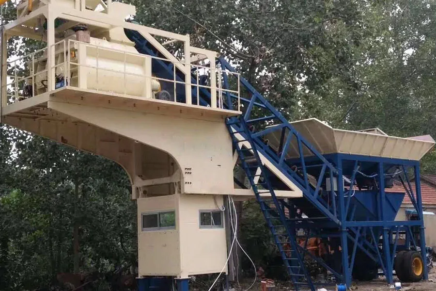 YHZS75 Belt Conveyor Mobile Concrete Batching Plant